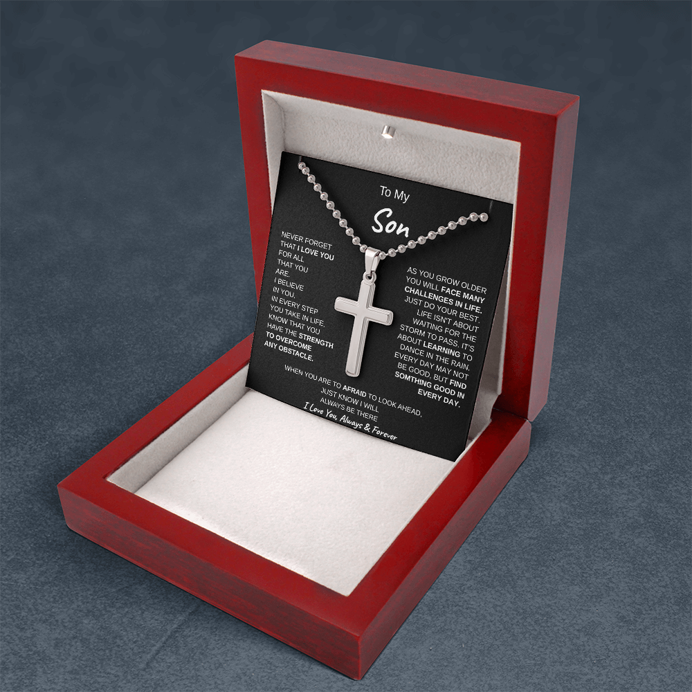 To my son cross necklace