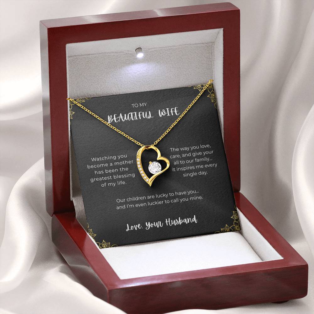 To My Beautiful Wife - Heart Necklace