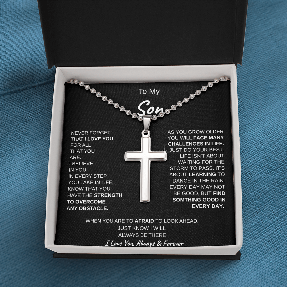To my son cross necklace