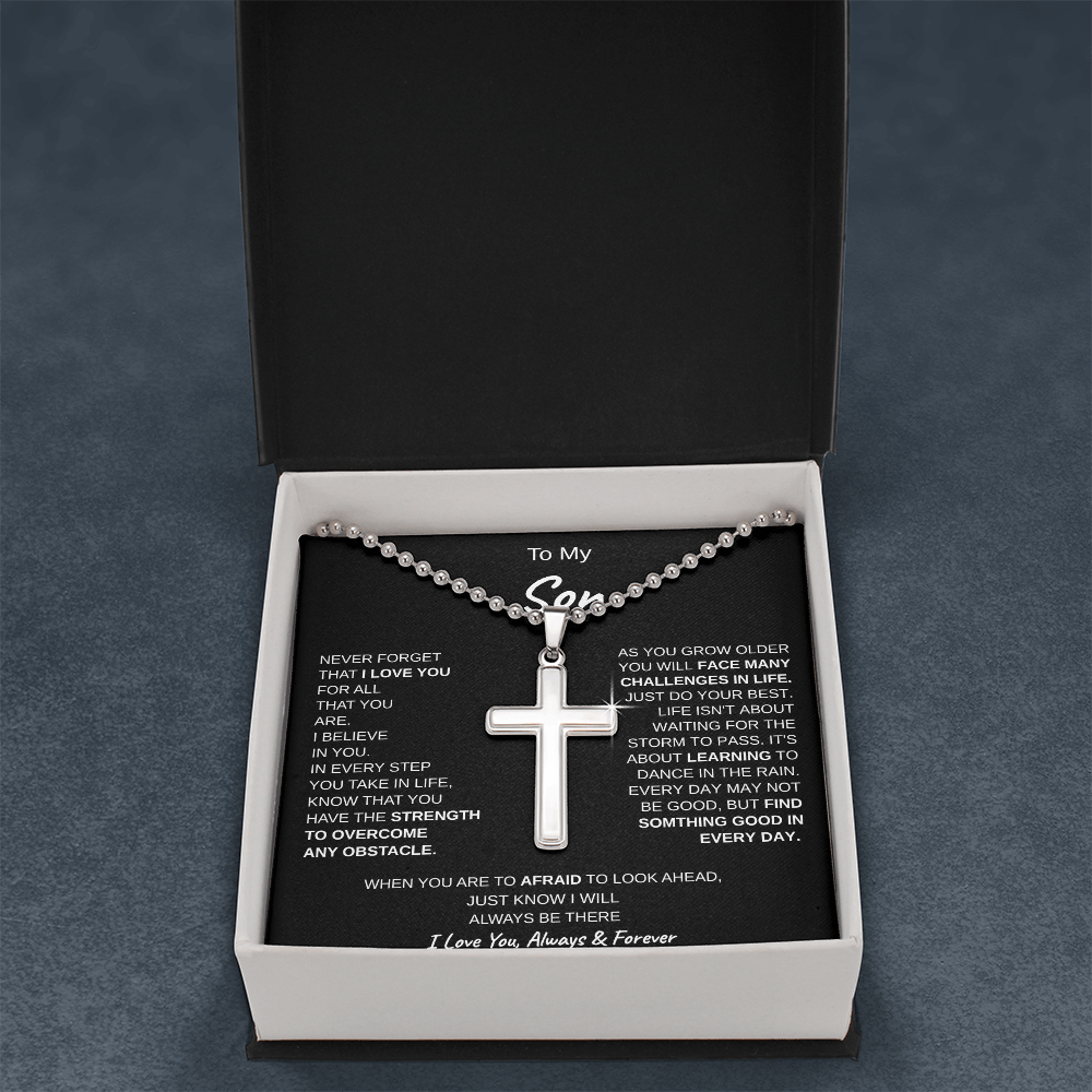 To my son cross necklace