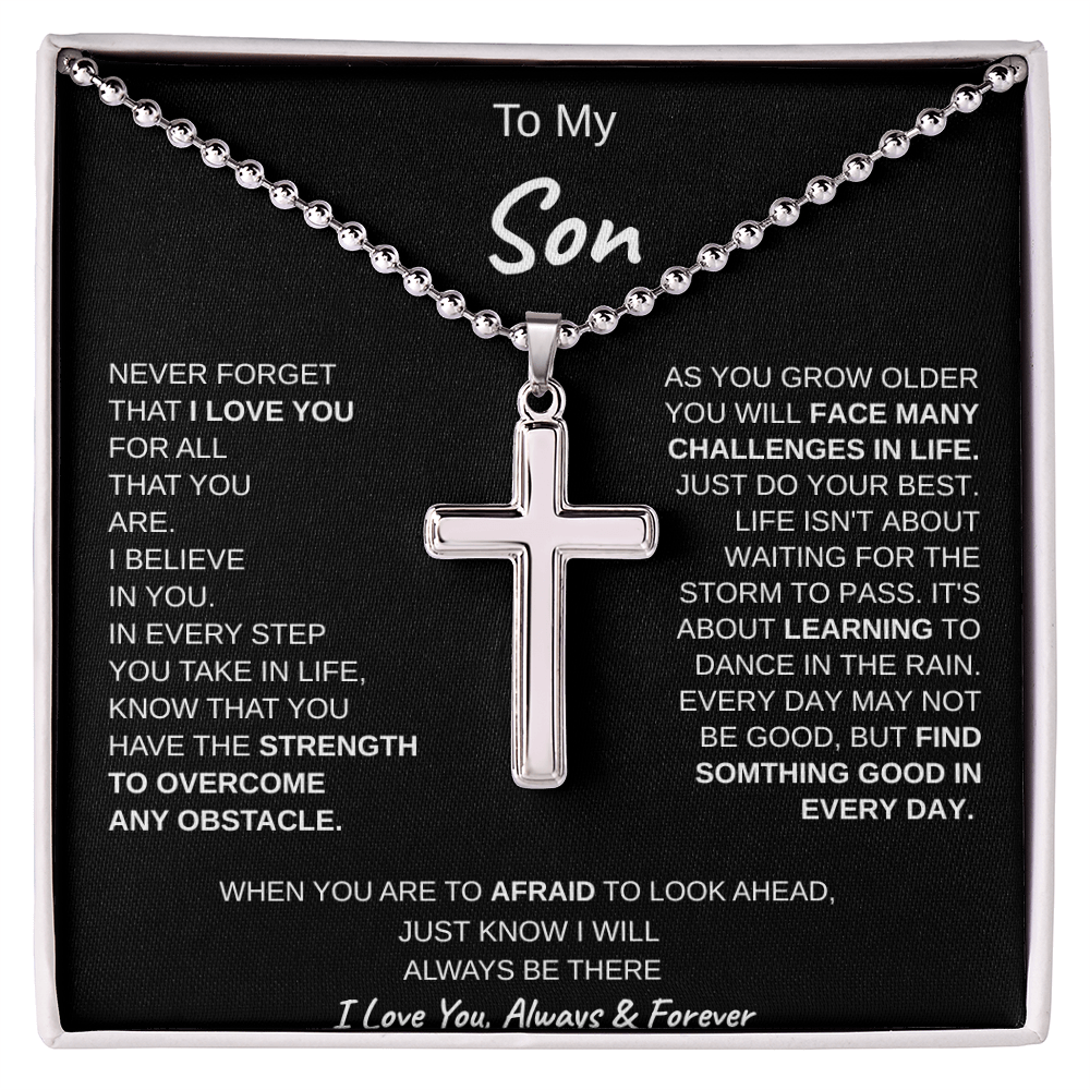 To my son cross necklace