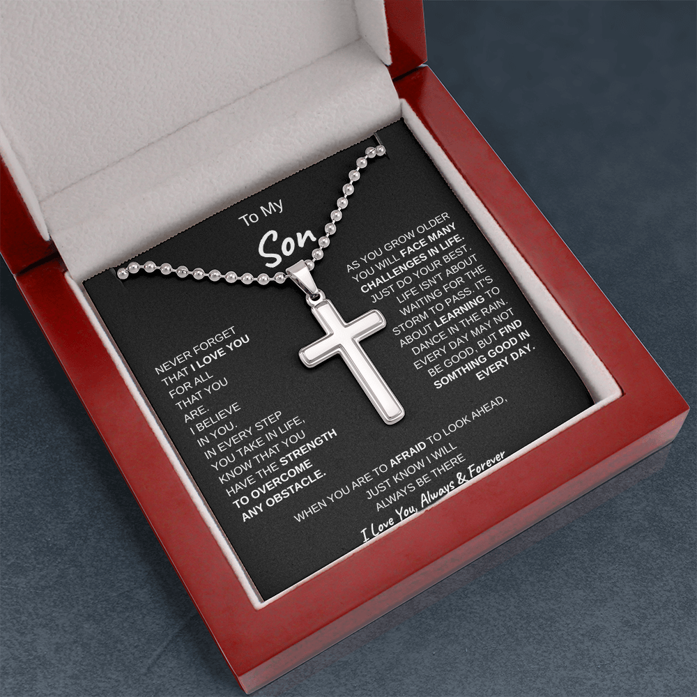 To my son cross necklace