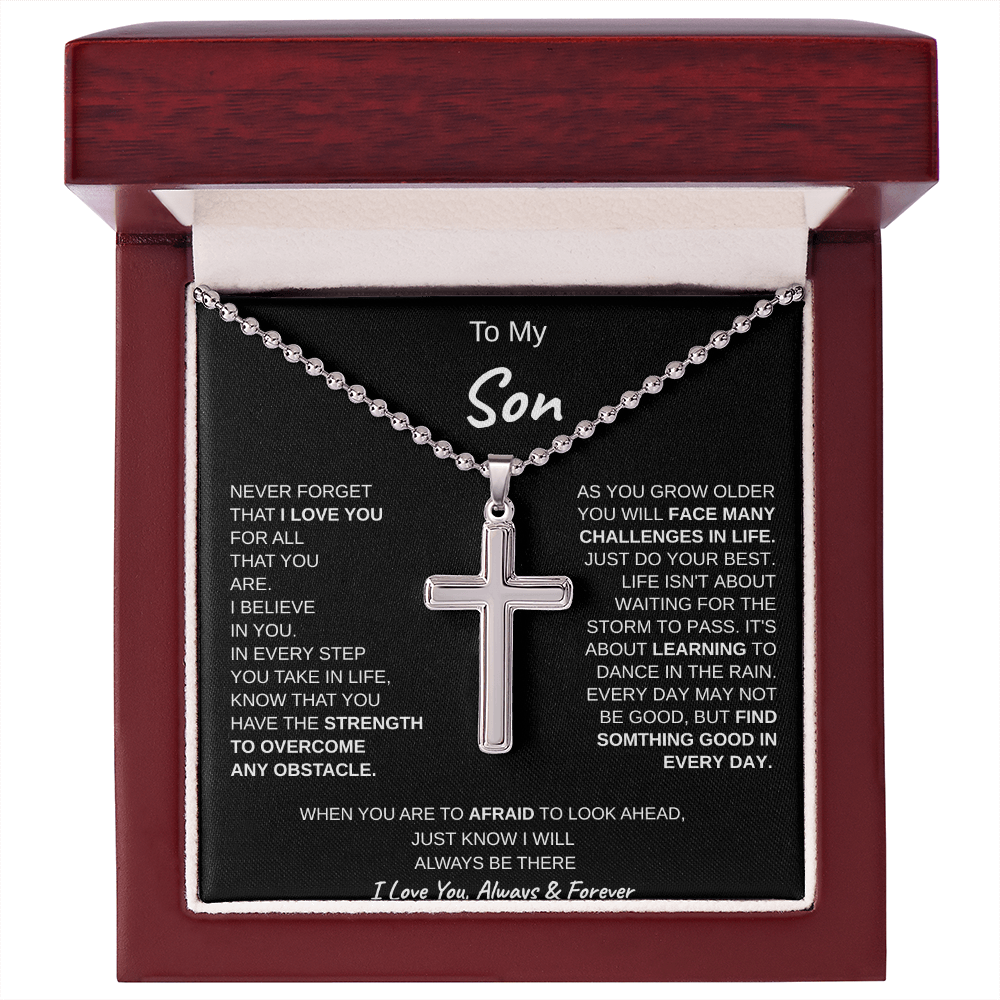 To my son cross necklace