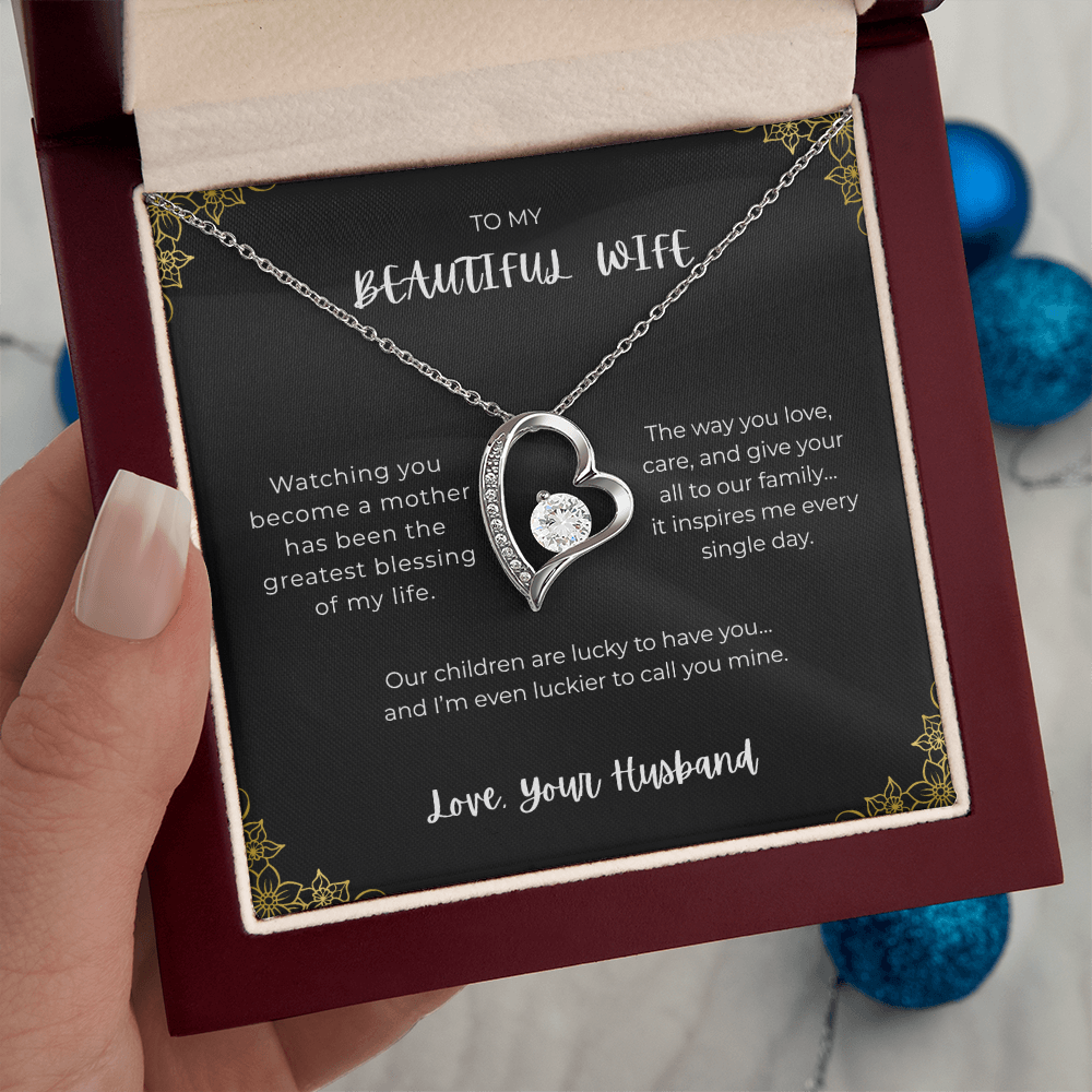 To My Beautiful Wife - Heart Necklace