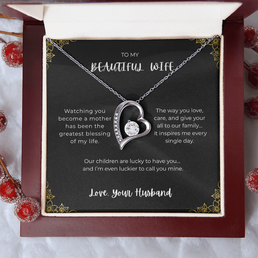 To My Beautiful Wife - Heart Necklace