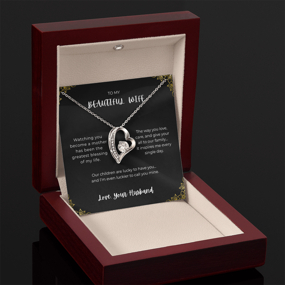 To My Beautiful Wife - Heart Necklace