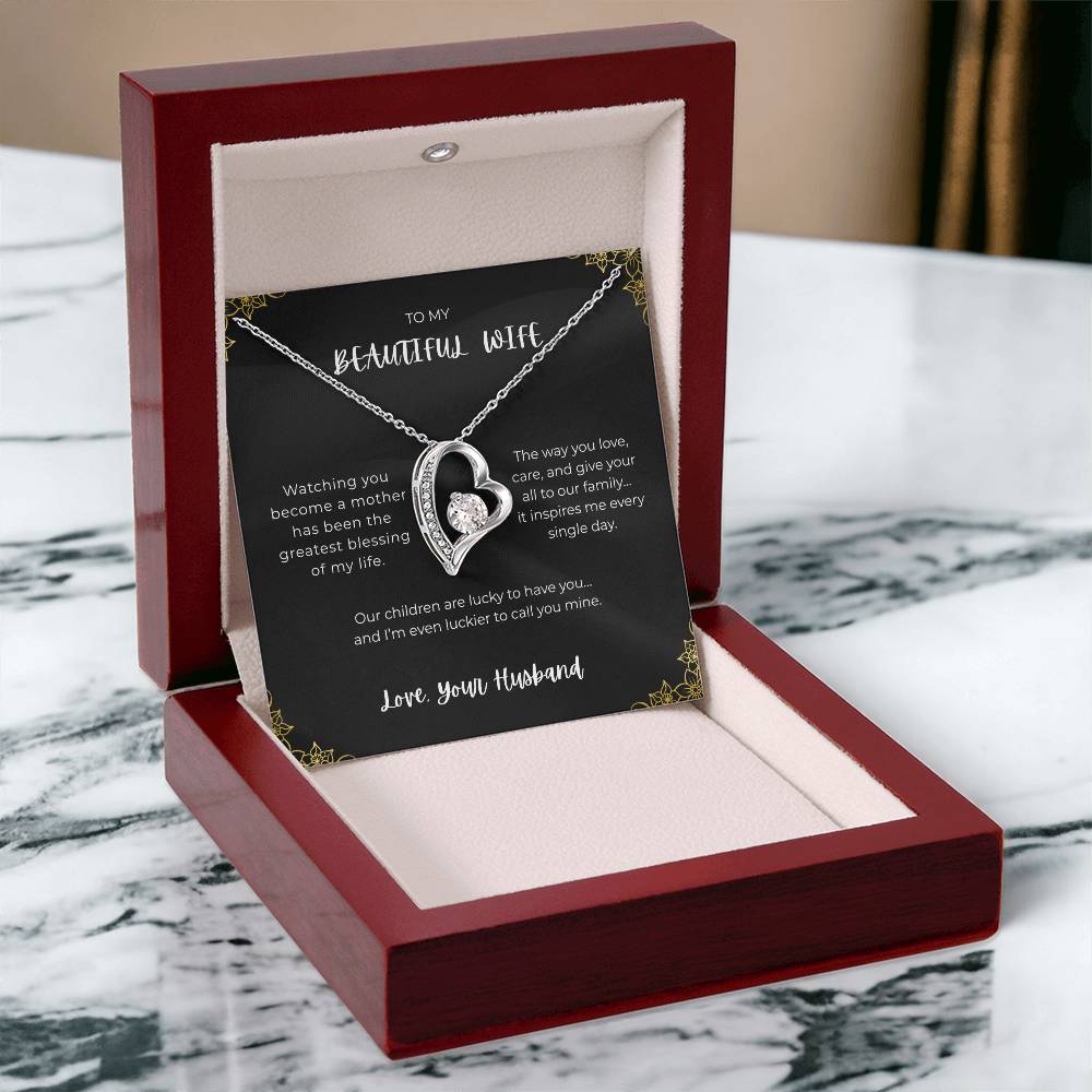 To My Beautiful Wife - Heart Necklace