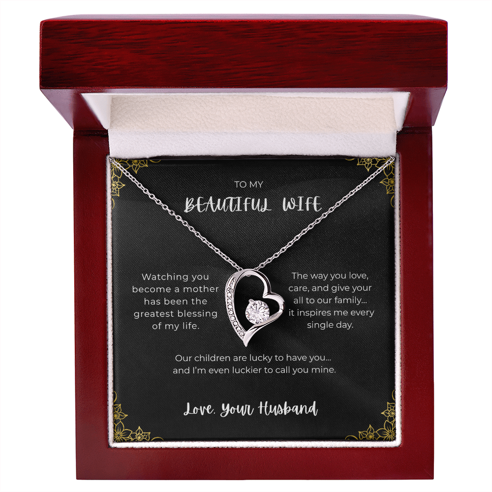 To My Beautiful Wife - Heart Necklace