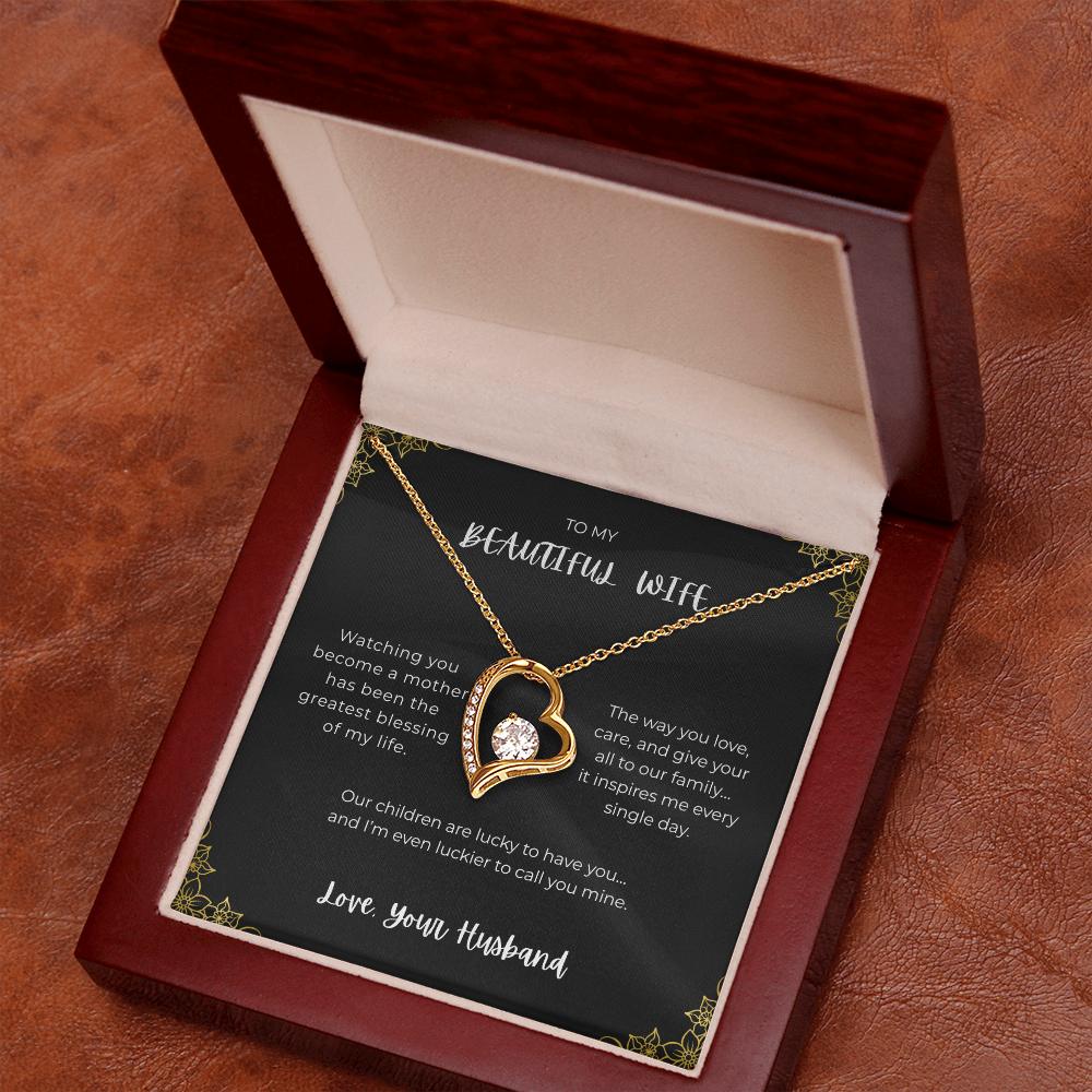 To My Beautiful Wife - Heart Necklace