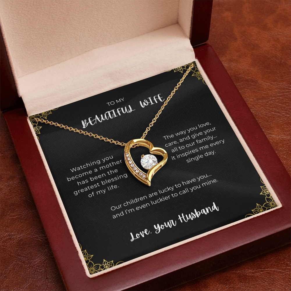 To My Beautiful Wife - Heart Necklace
