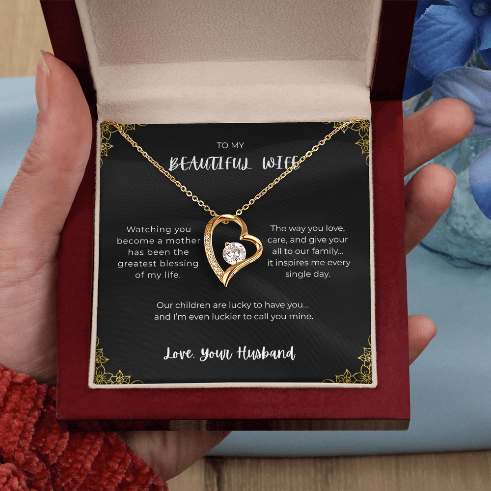 To My Beautiful Wife - Heart Necklace