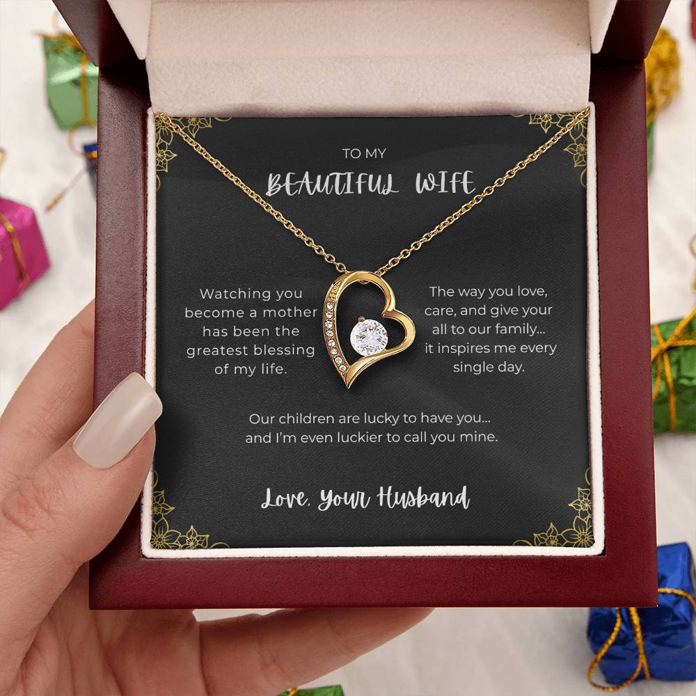 To My Beautiful Wife - Heart Necklace