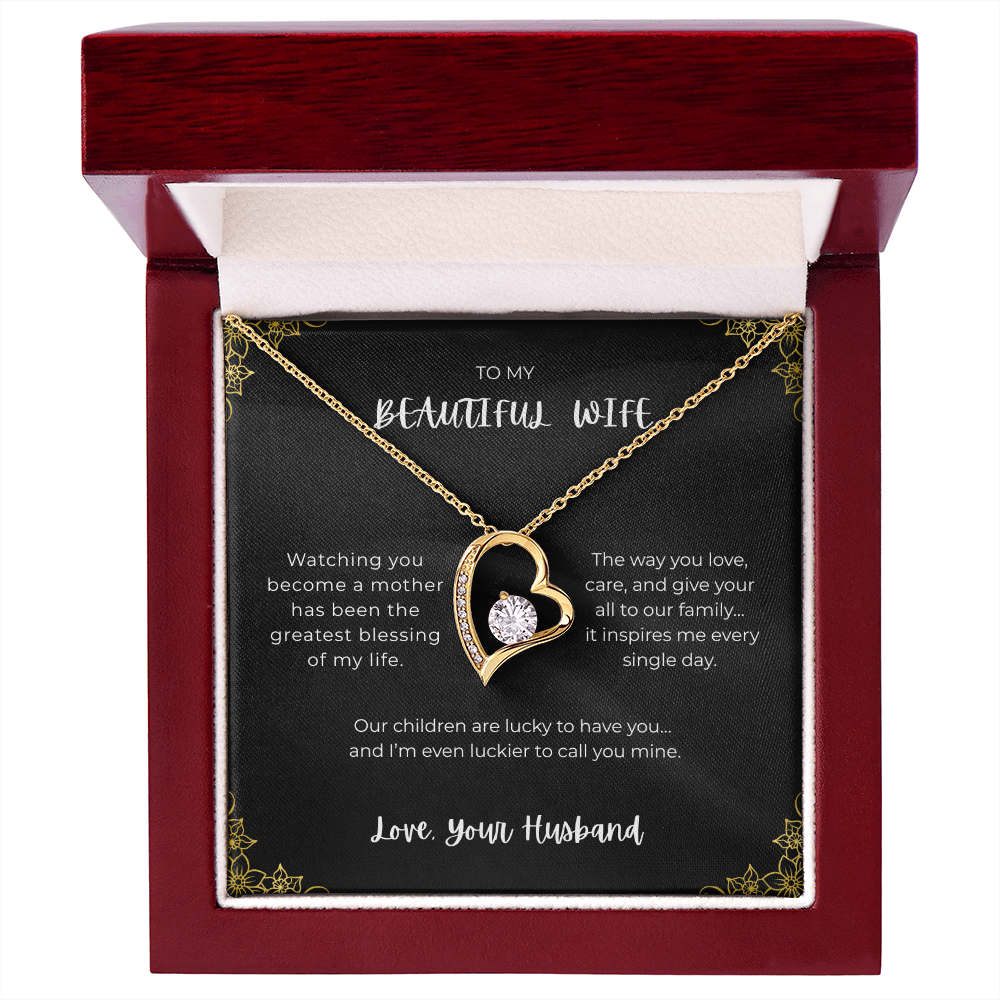To My Beautiful Wife - Heart Necklace