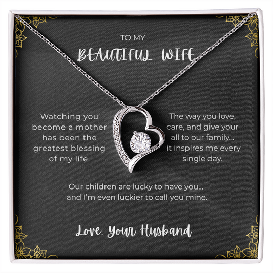 To My Beautiful Wife - Heart Necklace