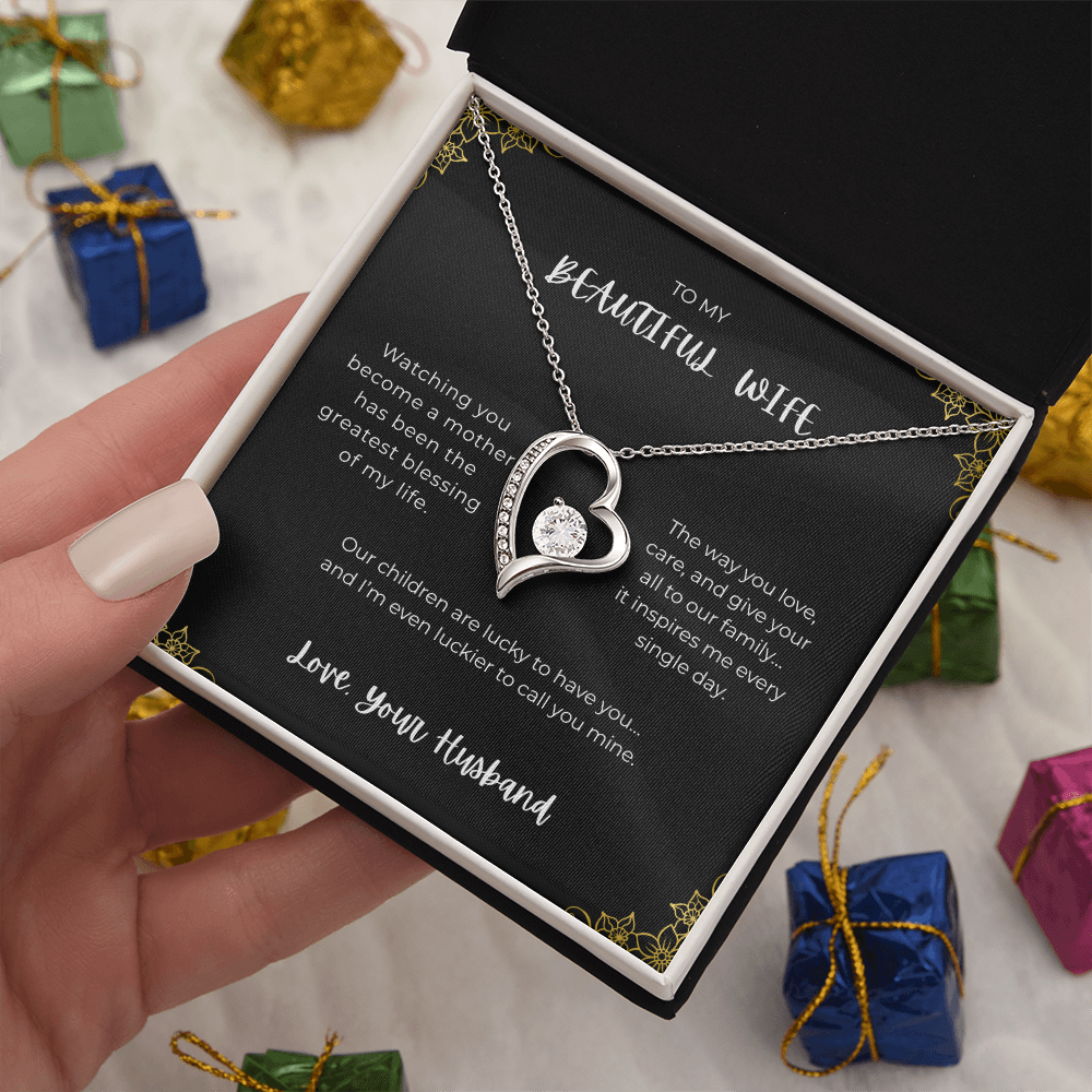 To My Beautiful Wife - Heart Necklace