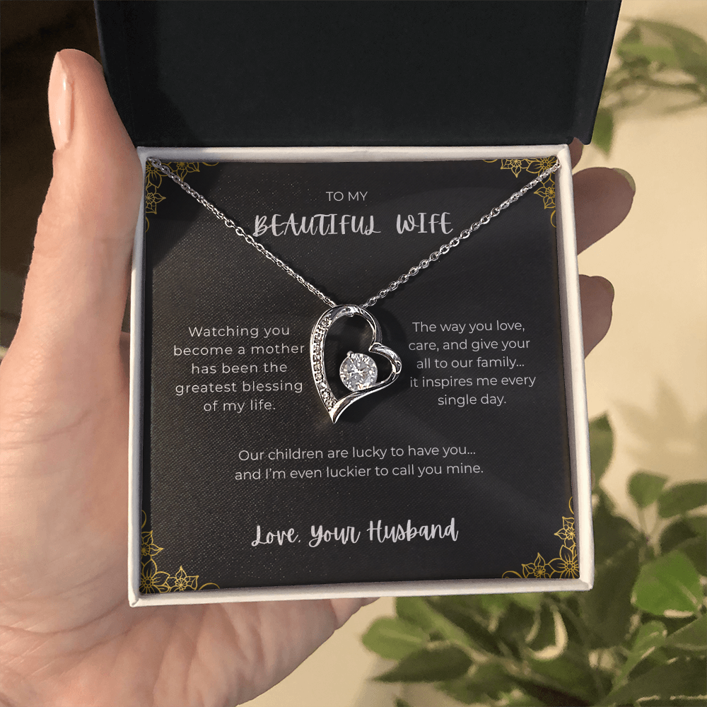 To My Beautiful Wife - Heart Necklace