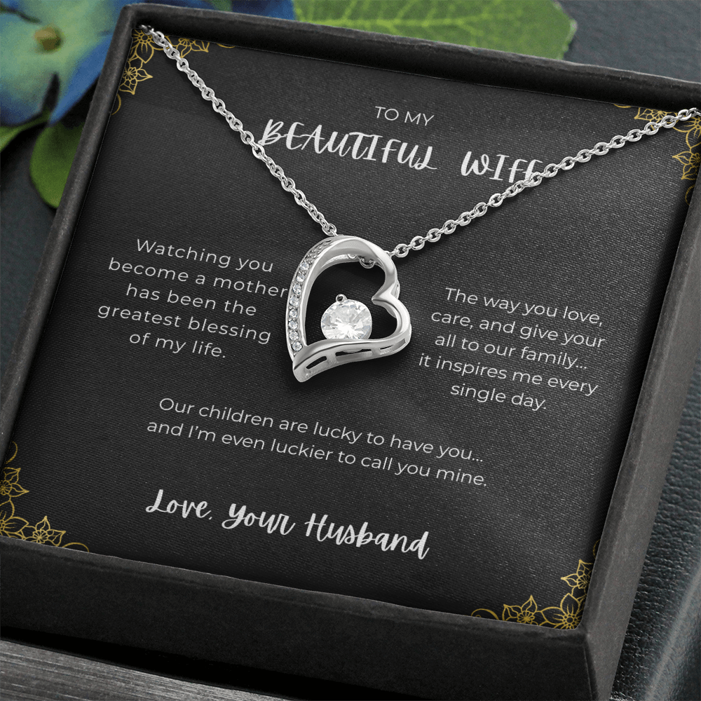 To My Beautiful Wife - Heart Necklace