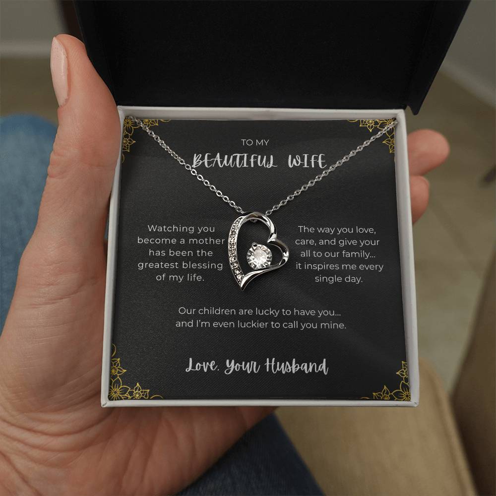 To My Beautiful Wife - Heart Necklace