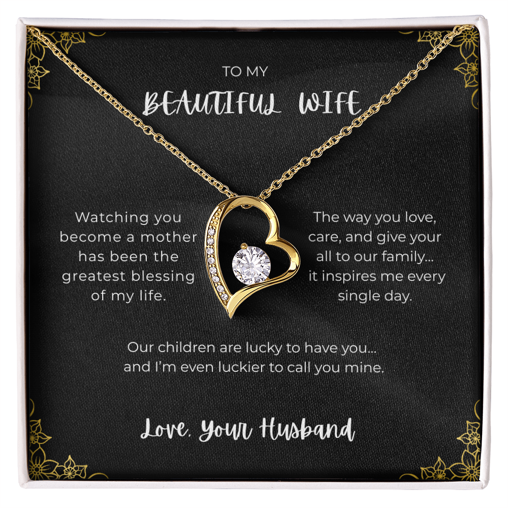 To My Beautiful Wife - Heart Necklace