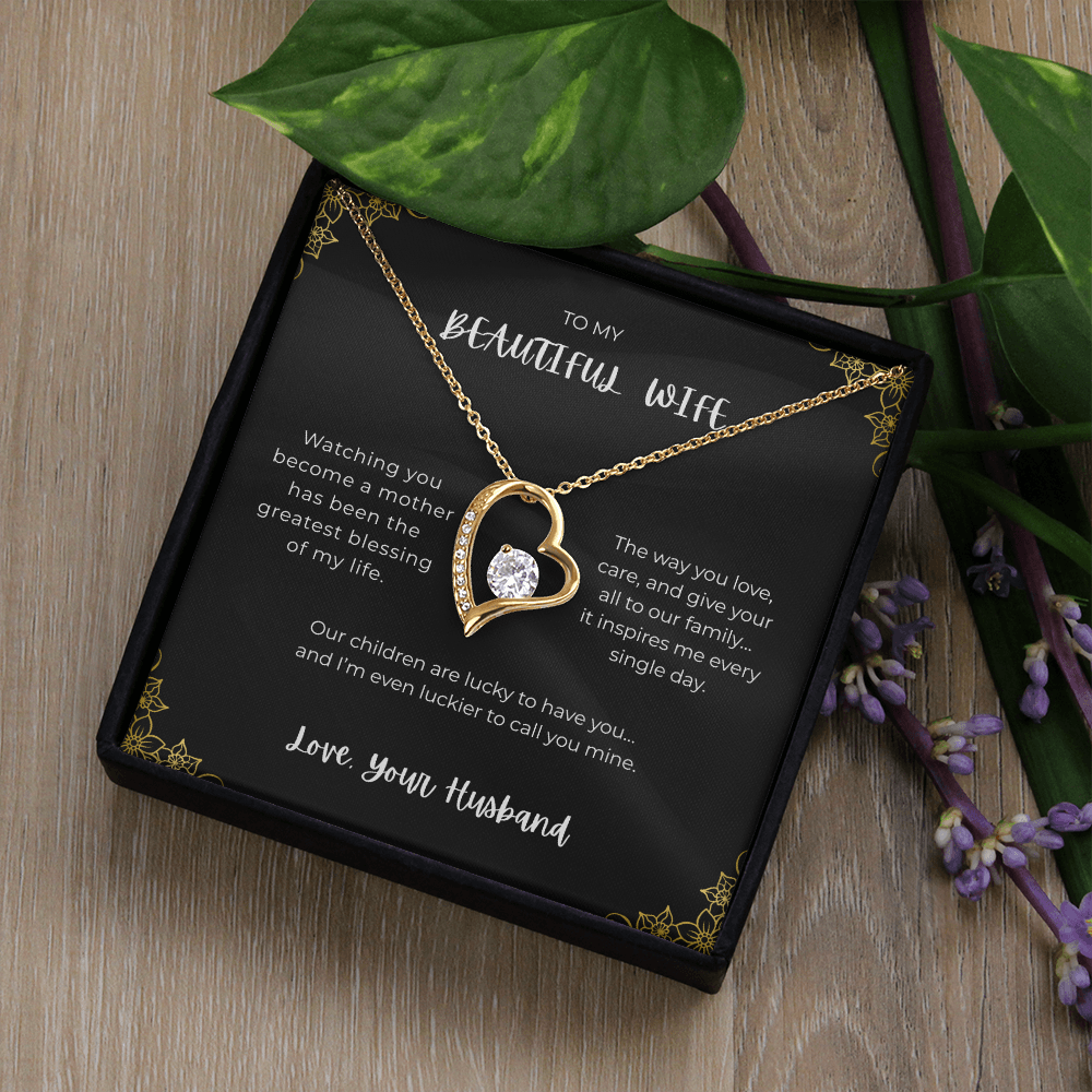 To My Beautiful Wife - Heart Necklace