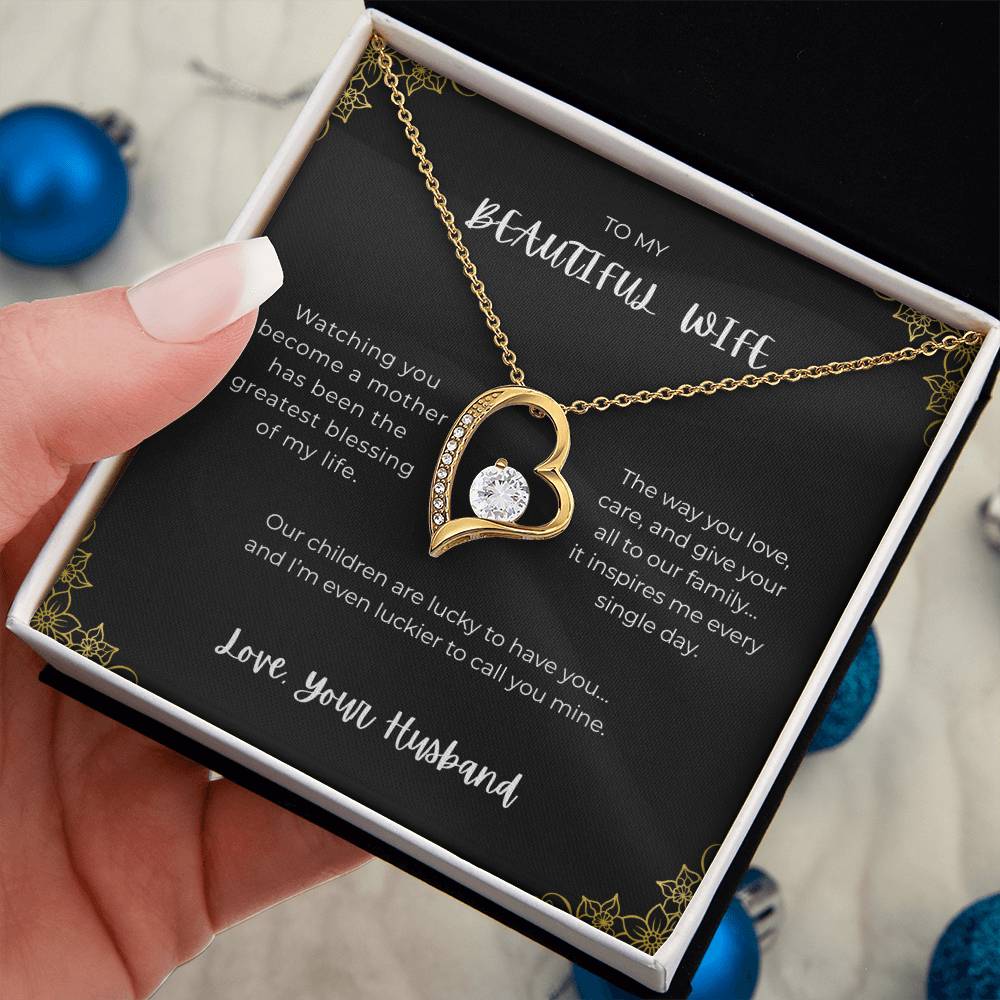 To My Beautiful Wife - Heart Necklace