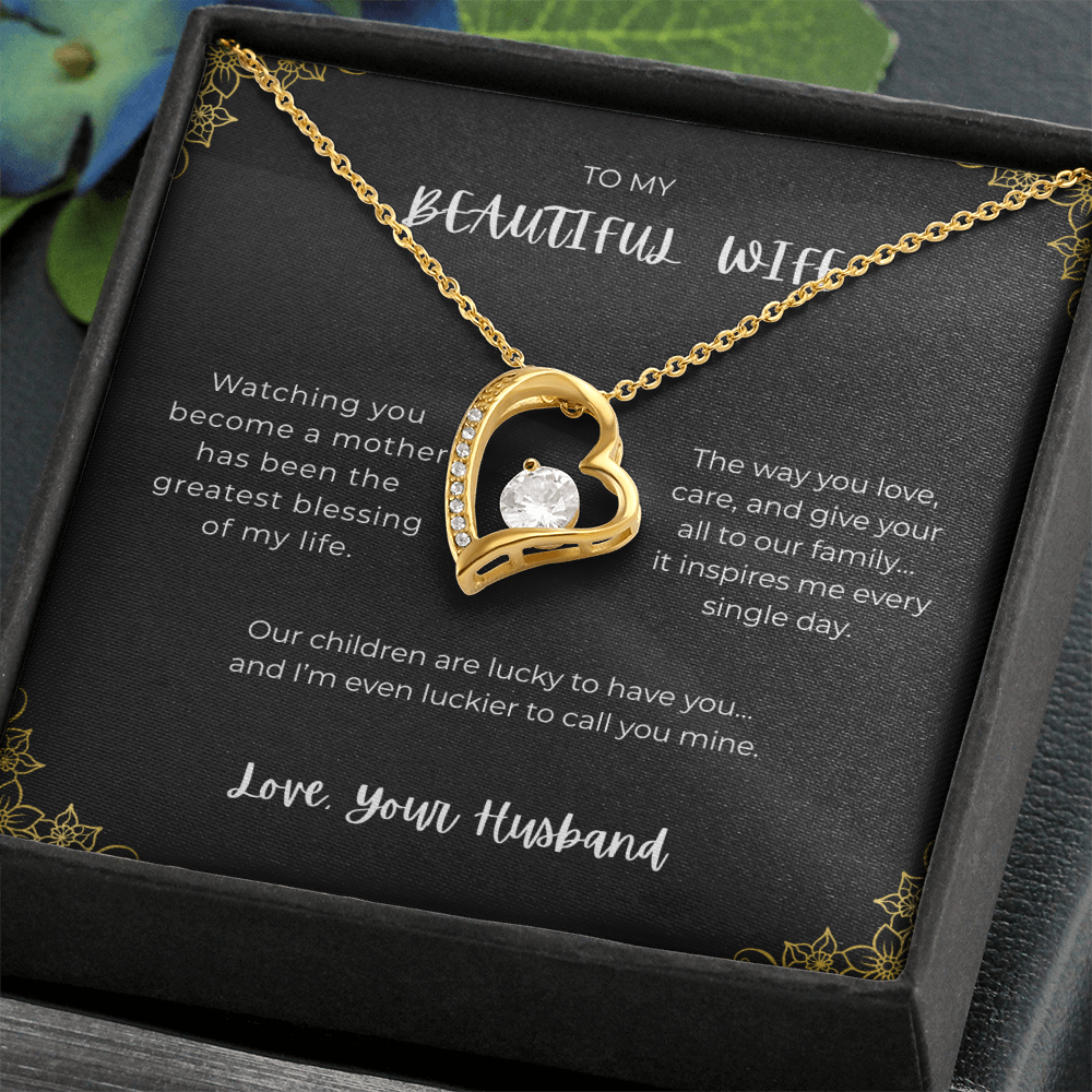To My Beautiful Wife - Heart Necklace